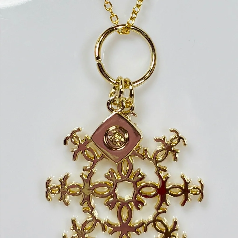 A-1DC-37: CHANEL Limited Edition Snowflake & CC Pendants w/Golden Chain, NWOT